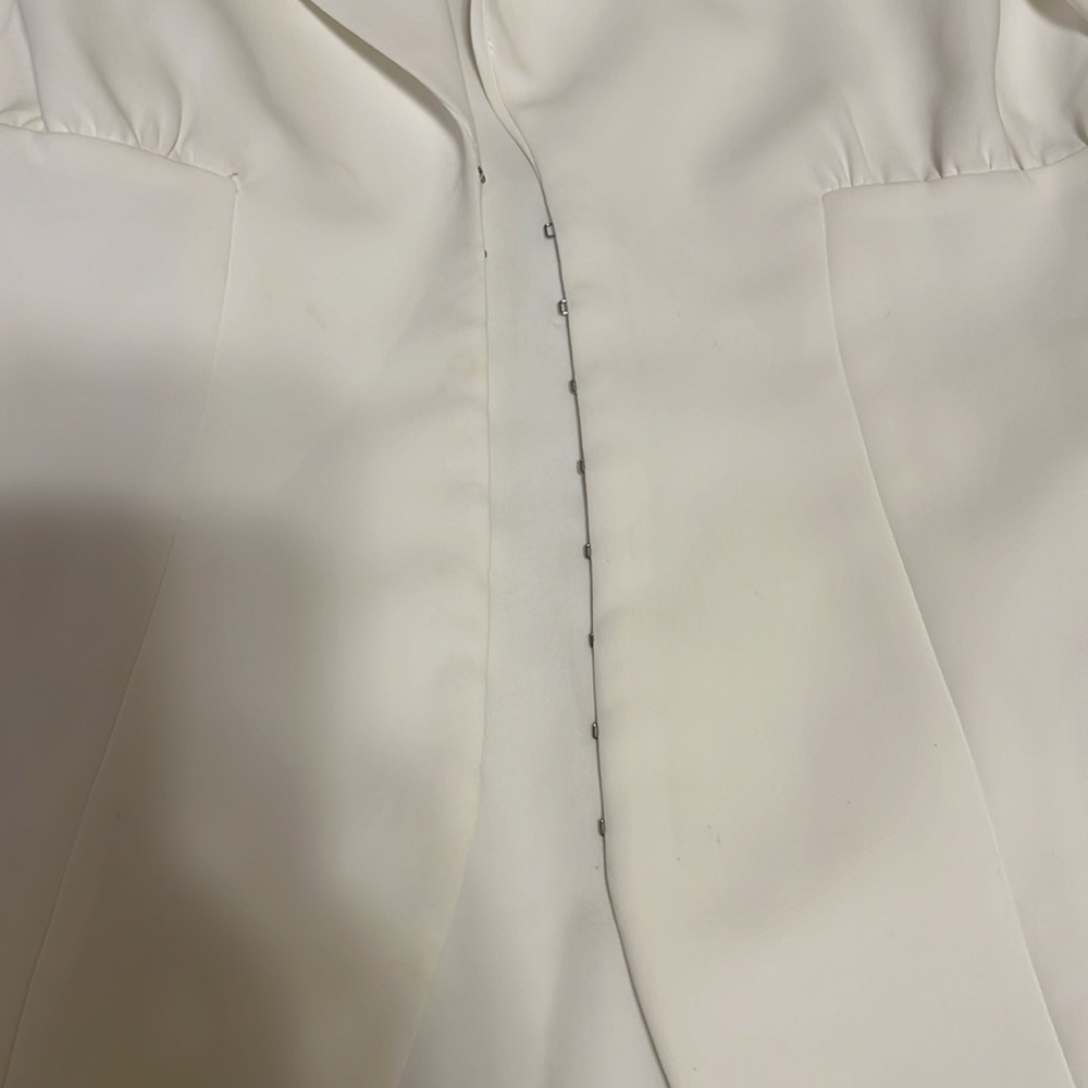 REVOLVE | Amanda Uprichard White Blazer with Structured Shoulders - Picture 6 of 14